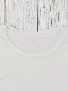 Camiseta de Hombre Impresa a la Moda, Corte Simple que Destaca la Masculinidad, Material de Algodón Puro, Combinación de Color Sólido Calmante e Impresión Dinámica, Cómoda y Transpirable, Clásica Esencial de Verano. - Blanco - Ver 5