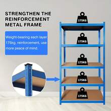 Shelving Unit Garage Shed Storage 5 Tier Racking Shelves Storage Warehouse For Halloween, Christmas Gift, Utility Shelves - Red - View 5