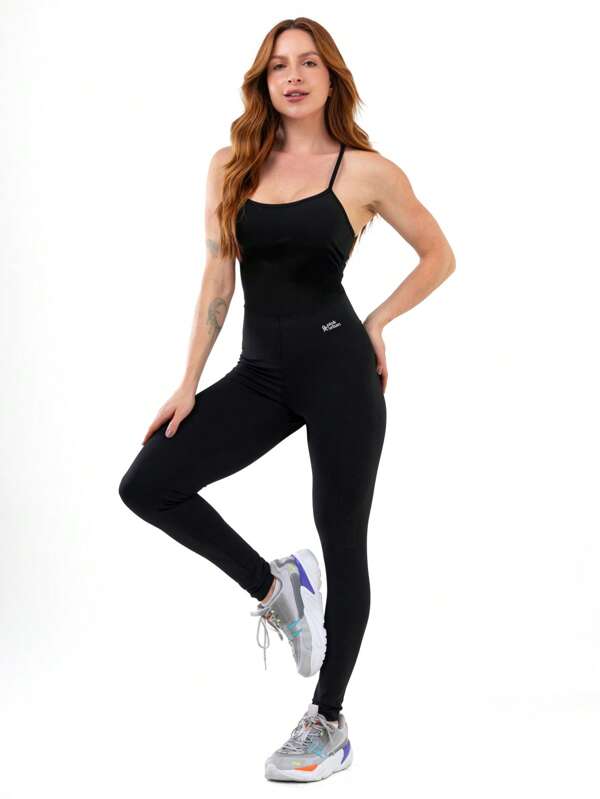 Macacão Academia Fitness Alcinha Slim Blackout Zero Transparência Longo Crossfit Inverno