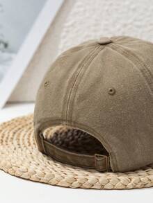 1 件男士图腾羽毛装饰牛头图案可调节帽檐帽，复古运动户外涤纶牛仔帽，适合春夏秋冬 - 多色 - 查看 3