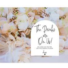 1/4pcs White Acrylic Wedding Signs Drinks Are On Us Sign, Drinks Are On Us Hangover On You Sign Acrylic Wedding Signs, Guest Book Signs , For Weddings And Receptions - Multicolor - View 9