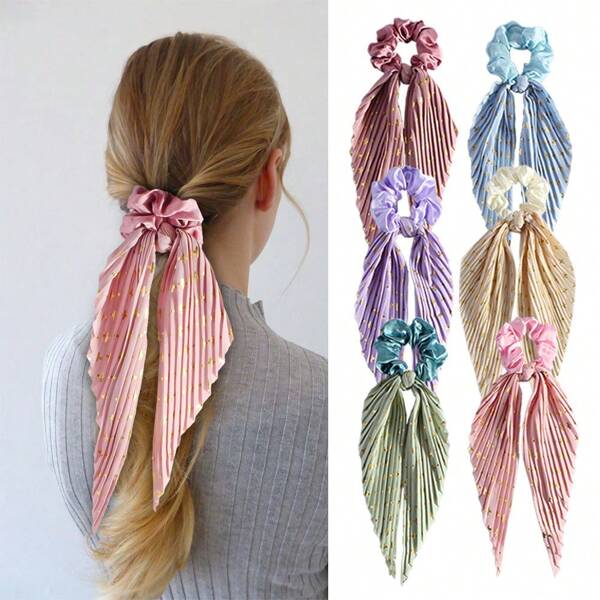 Handmade Creased, Retro Ribbon, Women's Tied Ponytail, Hair Rope, Hair Accessories Hair, Hair Accessory, Hair Accessories,Accessories, Hair Accessories For Women,Fall,Travel, Hair Tools,Accessories Women, Hair Stuff,Curly Hair,Scrunchies,Scrunchie,Scrunchies Hair,Curly Hair Accessories,Gifts,Travel,Gifts For Women,Hair Stuff,Stocking Stuffers