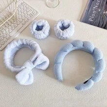 6pcs/Set Face Cleaning Tools - Includes Portable Headband + 2 Wrist Bands, Silicone Facial Cleansing Brush, Cleansing Pad + Dual-Head Face Mask Brush - Makeup Remover Puff - Travel Portable Facial Cleaning Kit - Suitable For Home Beauty Routines, Outdoor Travel, Ideal For Business Trips For Men And Women