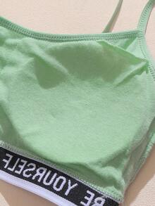 SIETEROSA 16 Pieces Set Bra And Panties Tween 10-14 Girl Underwear Soft Cotton Solid Color Casual Sports Letter Print Elastic Knit Comfy Intimate Underwear - 彩色 - 查看 8