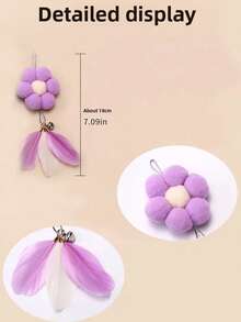 1/3/5/9件羽毛装饰逗猫棒带吸盘和铃铛玩具，适用于猫咪互动用品