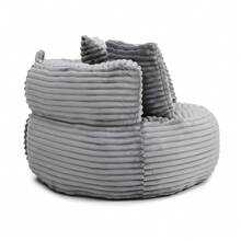 Giant Bean Bag Chair With Ottoman, Memory Foam Filled Corduroy Gaming Chair,With Pedals,Faux Fur Shell-Shaped Lounge Chair - Floor Sofa For Living Room, Home Theater, Play Zone - & Non-Slip Base,Very Suitable For Bedrooms, Living Rooms, Game Rooms, Study Rooms, Offices, Or Apartments. - A-灰色(燈芯絨) - 查看 8