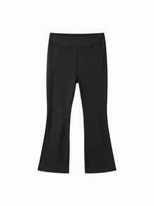 Balabala 儿童瑜伽裤女童裤子2025夏季新款轻薄中大童女孩喇叭裤速干运动 - 黑色 - 查看 1