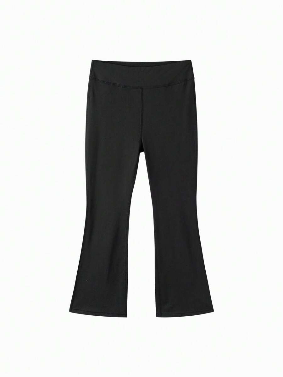 Balabala 儿童瑜伽裤女童裤子2025夏季新款轻薄中大童女孩喇叭裤速干运动 - 黑色 - 查看 1