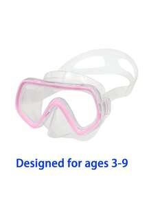 Swimming Goggles With Nose Anti Fog Goggles, Face Mask With No Leakage, Transparent Floating Diving Face Mask, 180 Wide Field Of View - Baby Pink - View 2