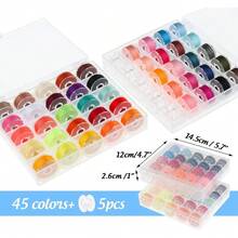 Local Delivery-Local Delivery-Ilauke 95Pcs Bobbins Sewing Thread Kits, 400 Yards Per Polyester Thread Spools With Case 45 Color Prewound Bobbin For Sewing Supplies, Emergenc And Travel, Hand & Machine Sewing - 45 - View 7