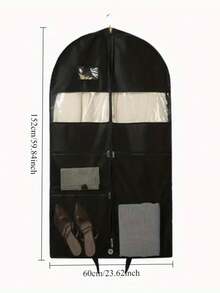 用于旅行和衣柜收纳的西装袋，用于衣服、衬衫、夹克、外套的带角撑板悬挂式服装袋，用于旅行的服装袋，重型悬挂式西装袋，大网眼口袋，用于旅行衣柜衣服收纳的西装袋，带西装袋的旅行服装袋，用于西装、连衣裙、外套衣服防尘罩，加厚无纺布羽绒服收纳袋衣柜悬挂式衣服防尘袋 - 彩色 - 查看 8