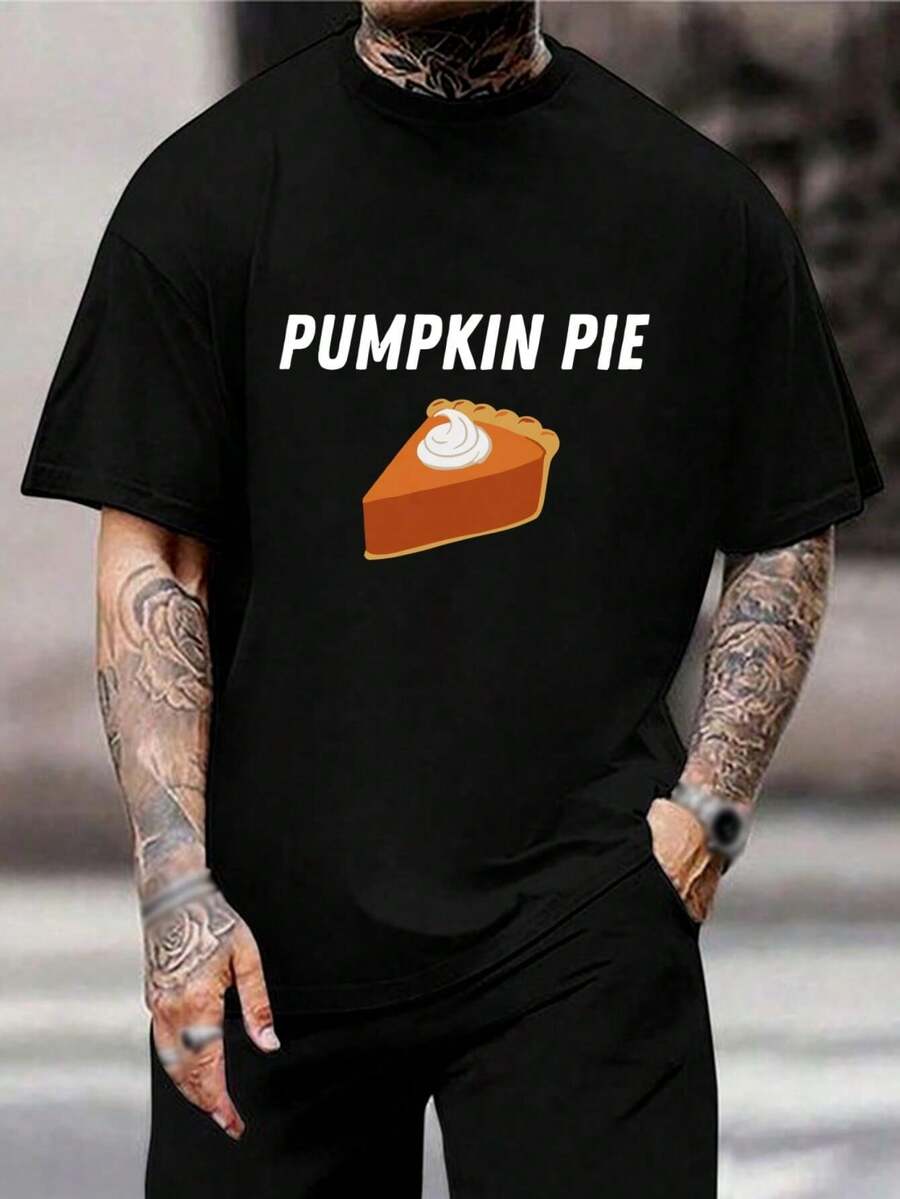 Camisetas de calabaza a juego para parejas - Traje de Acción de Gracias - Regalo para amantes de la comida - Camisetas negras de manga corta para hombre y mujer - Negro - Ver 1