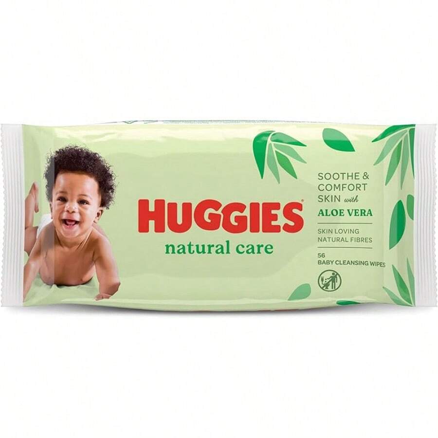 Baby Wipes Natural Care With Aloe Vera Huggies Wipes 56 Pc Kids