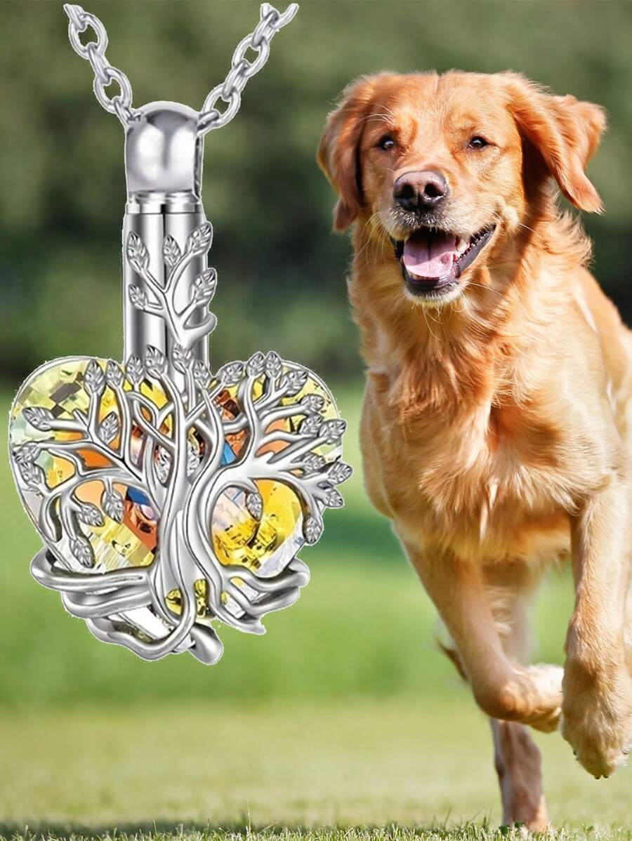1pc Memorial Love Tree Of Life Pet/Loved One Urn Necklace