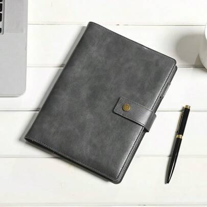 Agenda con raccoglitore ad anelli in pelle Wonderpool ricaricabile, formato A5, carta punteggiata e tasche interne in vera pelle per viaggi, lavoro e