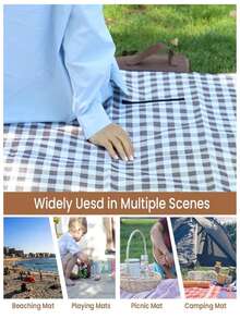 户外露营野餐沙滩牛津布便携式野餐垫草坪垫防水防污防刮易清洗野餐垫露营垫 - 彩色 - 查看 8