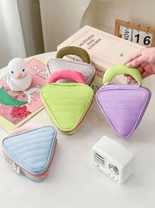 Stylish Soda Makeup Bag, Portable Toiletry Cosmetic Pouch, Handheld Makeup Case, Large Capacity Triangular Travel Makeup Bag