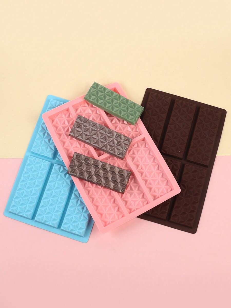 1pc Reusable Non-Stick Silicone Chocolate Mold Candy DIY Mold With 6 Cavities, Easy Release - Multicolor - View 1