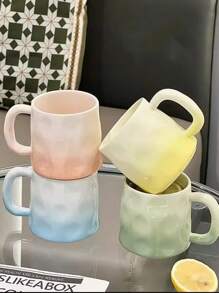 CMYD Studio 1pc 400ml Handmade Ceramic Coffee Mug, Asymmetrical Nordic Style Tea Cup, Suitable For Home, Bedroom, Office, Gift, Family Gathering