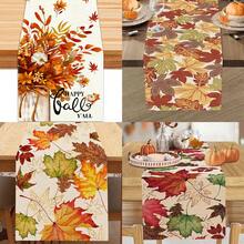 Bonjour, Nappe d'automne - Design de feuilles d'automne érable, en polyester lavable et réutilisable, convient pour les restaurants, bars à café, événements d'automne - durable pour de multiples scénarios.