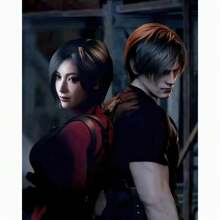 1 pièce Affiches artistiques murales avec cadre en option Résident Evil 4 Remake Ace Agent Leon et Wong Imprimé HD Rétro Œuvre murale, Convient pour le salon, la chambre de garçon, décoration de la maison canevas Pop-Up.