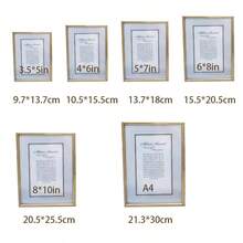 1pc 5", 6", 7", 8", 10" A4 Gold/Silver Stainless Steel Braided Pattern Photo Frame Easel, Random Picture Included - Multicolor - View 7