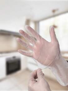 100 pièces Gants jetables en TPE, matériau doux, flexible, et confortable. Idéal pour le nettoyage ménager, les tâches de cuisine, le service de restauration, la manipulation des aliments, la restauration professionnelle et l'hygiène quotidienne
