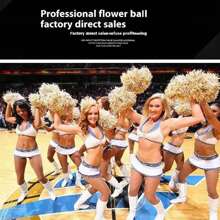 1/2pcs Cheerleading Team Holding Fluffy Ball Ribbon,Dance Performance Props, Square Dance Games Props, For Football, Basketball, Football And Sports Performances, Team Sports, Dance And Cheer Cheer Props