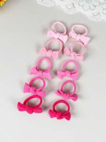 10pcs/Pack Bow Elastic Hair Bands, High Elasticity Scrunchies Hair Ties For Girls