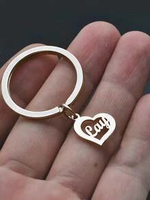 Custom Family 1-5 Names Keychain, Personalized Heart-Shaped Multi-Name Pendant, Stainless Steel Golden Keyring, Women's Fashion Jewelry, Christmas Gift Idea, Single, Decorative, Ladies Keyring, Round Ring Clasp Personalized Tree Of Life Keychain