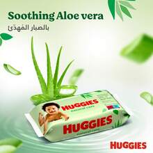 Baby Wipes Natural Care With Aloe Vera Huggies Wipes 56 Pc Kids