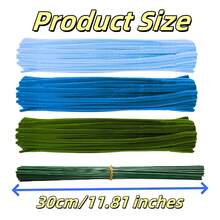 Set de 150/300 Limpiapipas para manualidades DIY, 3 colores, serie azul, limpiapipas azules de chenilla, limpiapipas azules a granel - Limpiapipas esponjosos para artes y manualidades, ideales para hacer flores, animales y decoraciones, set de limpiapipas para decoraciones de manualidades DIY - Multicolor - Ver 3