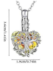 1pc Memorial Love Tree Of Life Pet/Loved One Urn Necklace