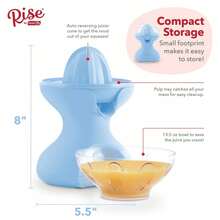 Rise By Dash Electric Citrus Juicer With Easy Pour Spout - Blue - Blue - View 2