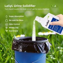 LaSyL Super Absorbent Powder - 50/100/200 Use, Solidify &Amp; Gel Urine In 1 Min, Deodorizer - Easy To Port Waste Liquid - For Camping Portable Toilet, Urinals, Bedside Commodes, Pet Potty Etc - White - View 2