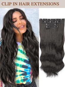 Tóc nối kẹp, tóc nối dài 20 inch bằng sợi tổng hợp gợn sóng dành cho nữ - 4 sợi tóc giả bằng sợi tổng hợp dày mềm mại dùng cho tiệc tùng hàng ngày Halloween, Ngày lễ tình nhân, Giáng sinh - Nhiều màu - Xem 16