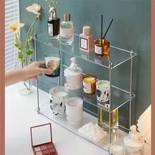 1PC Transparent Acrylic Desktop Display Rack, Multi-Functional Adjustable Acrylic Storage Display Rack, Desktop Cup Storage Rack, Bathroom Dresser Cosmetics Perfume Rack, Home Decoration Display Rack - Clear - View 7