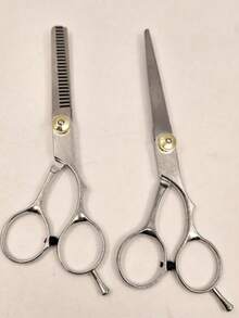 2pcs Pro Thinning Hair Cutting Scissors - Sharp, , And Hypoallergenic Hair Shears For Normal Hair, Ambidextrous Use, Curl Enhancing, And Salon Or Home Styling - 6 Inch, Ideal For Barbering And Hairdressing - Multicolor - View 12