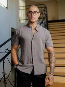 Men Shirts - Grey - View 1
