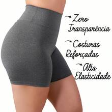 Kit 3 Premium Fitness Shorts High-Rise Women's Gym Bermuda Shorts - 彩色 - 查看 2