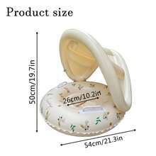 Infant Swimming Pool Float With Canopy, Inflatable Baby Swim Ring With Detachable Sunshade, Outdoor Swimming Pool Accessories And Pool Party Games, Toddler Swimming Float Toy - Multicolor - View 2