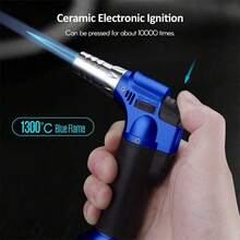 NetHong Refillable Butane Torch Lighter Gas Burner Flame Thrower For Kitchen BBQ Outdoor Camping Equipment - Blue - View 6