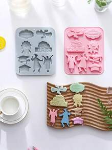 1 stuk afstudeerchocoladetaartvormen siliconen afstudeervormen siliconen afstudeermal chocolade snoepvorm met dop diploma gefeliciteerd rol 3D-vorm voor het bakken chocolade gummiekoekjes fondant cupcake taartdecoratie afstudeerfeestdecoratie