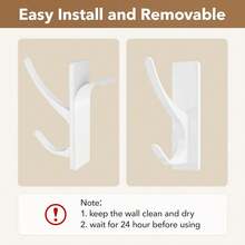 New Self Adhive Coat Hooks For Hanging, Heavy Duty Stainls Double Wall Hook For Towel, Backpack, Hat, Sturdy Metal Hanger For Bathroom, Bedroom, Door, Wall Mounted, 10 Pack, - 白色 10 包 - 查看 5