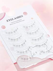 5 Paar ultradünne untere Wimpernstreifen | unsichtbares transparentes Band Büschel Wimpern für einen natürlichen, fließenden Look | Asiatischer Stil Streifen für Unteraugen (Alltag & Party, einfache Anwendung)