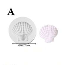 1pc Marine Theme Silicone Mold 3D Seashell Conch Starfish Coral Fondant Mold For DIY Pudding Chocolate Candy Desserts Gummy Cupcake Handmade Soap Ice Cube Ice Cream Cake Decorating Supplies Baking Supplies Kitchen Items