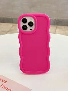 1 件波浪图案全覆盖防震玫瑰红色手机壳，适用于 17 / 17 Air / 17 Pro / 17 Pro Max、 13、 14、 15、 16 Pro Max、 16、Galaxy 手机壳 - 玫紅色 - 查看 9