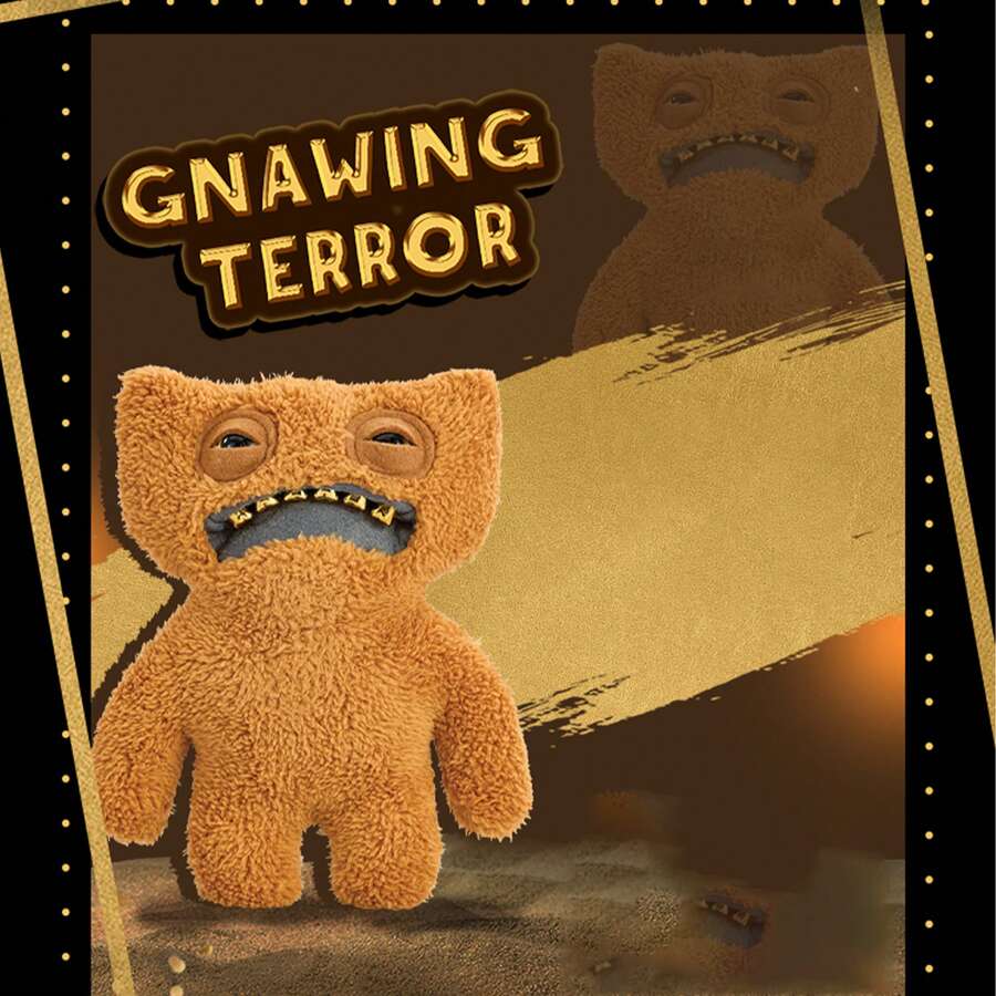 ZURU Monstruo de peluche  dorado, divertido y feo, coleccionable, juguete (Terror masticador - Dientes)