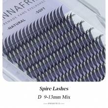 ANNAFRIS 12 rangées de rallonges de cils manga renard, spire Eif Pteris, frisure C/D de 8 à 15 mm mélangée, amas de cils bandes de style manga, look naturel volumineux et moelleux, pour les yeux des femmes et les soirées, pour les professionnels, plus facile à greffer, faux cils légers prémontés en éventail, plumes de style anime, outils de maquillage à fleurs automatiques, pour les débutants dans les salons de beauté, cils manga, amas de cils bandes de style manga, amas de cils, faux cils individuels, cils, faux cils - Noir - Voir 8