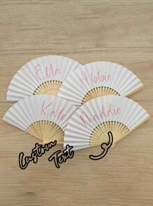 1 Stück personalisierter Name LOGO Weiß Hochzeit Fächer, klassischer DIY Fächer, dekorativer hochwertiger Personalisierter, stilvoller, exquisiter personalisierter, einzigartiger idealer Geschenkartikel für sie, ihn, Freund, Freundin, Vater, Familie, Mutter, Freunde, Haustiere, Sohn, langanhaltend, farbig, süß, niedlich, witzig, Kawaii, für Lehrer, für Jungen und Mädchen, für Teenager, Schüler der Sekundarstufe I und II, Studenten, Erstsemester, Zweitsemester, Unterstufenschüler
